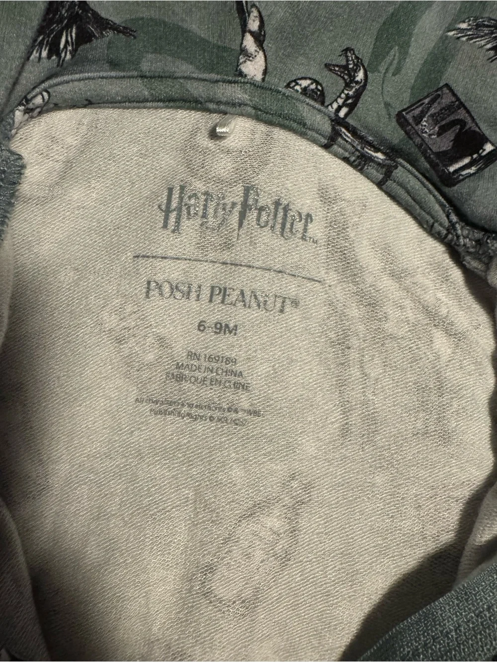 TWO Posh Peanut Hooded One-Piece Bamboo Rompers in Gryffindor & Slytherin